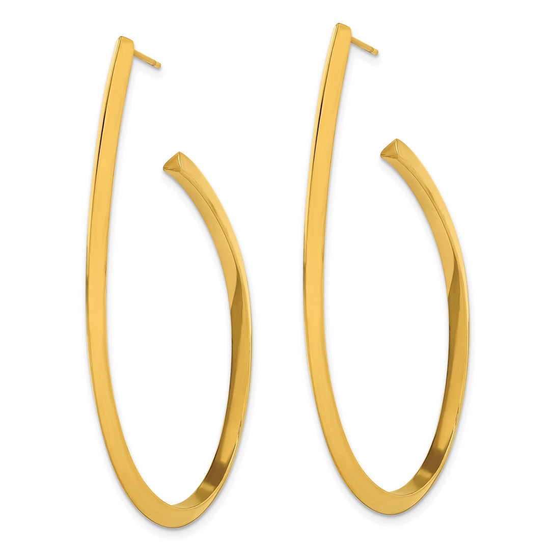 Stainless Steel Yellow Post Hoop Earrings