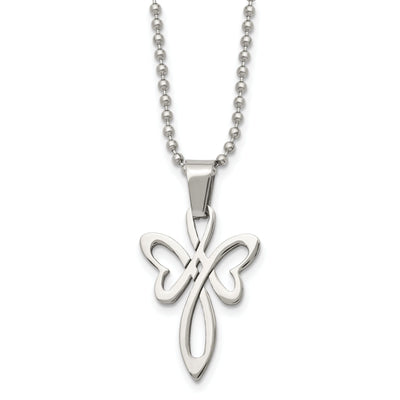 Stainless Steel Cross Beaded Necklace at $ 26.13 only from Jewelryshopping.com