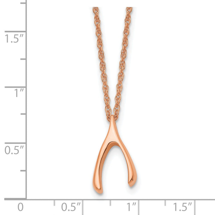 Staless Steel Polish Rose Wishbone Necklace