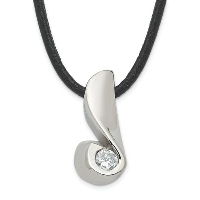 Stainless Steel Cubic Zirconia Pendant Necklace at $ 10.72 only from Jewelryshopping.com