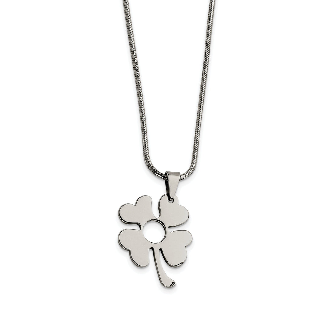 Stainless Steel Four Leaf Clover Pendant Necklace