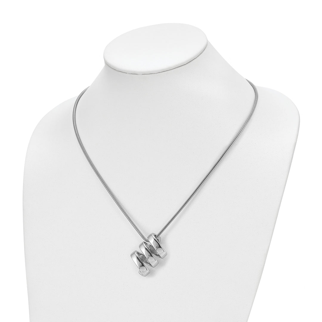 Stainless Steel Swirl Pendant Necklace