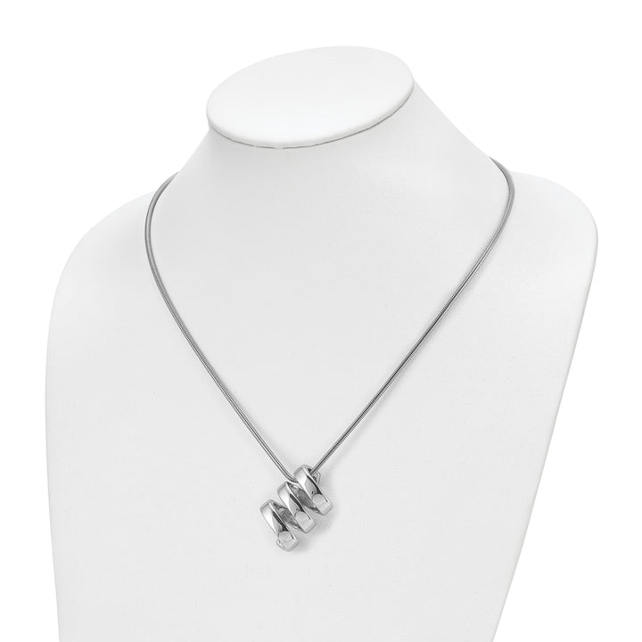 Stainless Steel Swirl Pendant Necklace