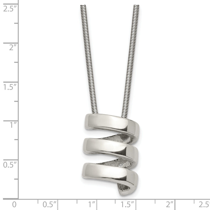 Stainless Steel Swirl Pendant Necklace