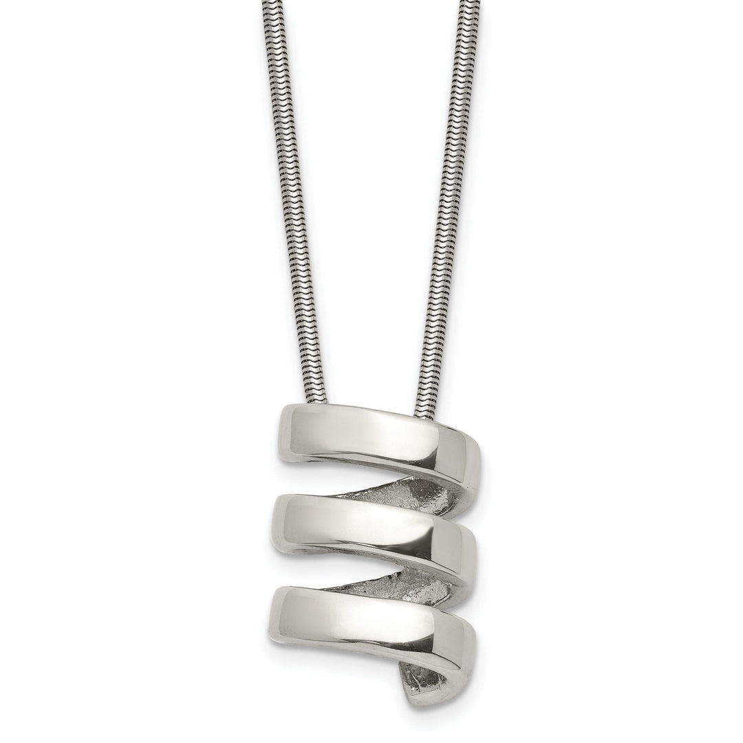 Stainless Steel Swirl Pendant Necklace