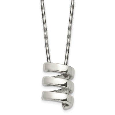 Stainless Steel Swirl Pendant Necklace at $ 28.03 only from Jewelryshopping.com