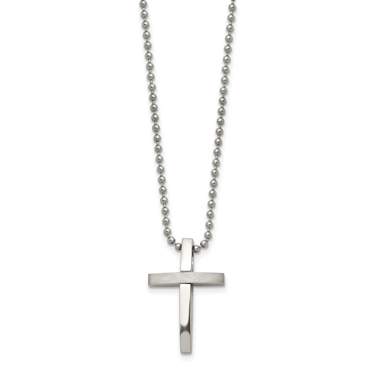Stainless Steel Chisel Cross Pendant & Necklaces