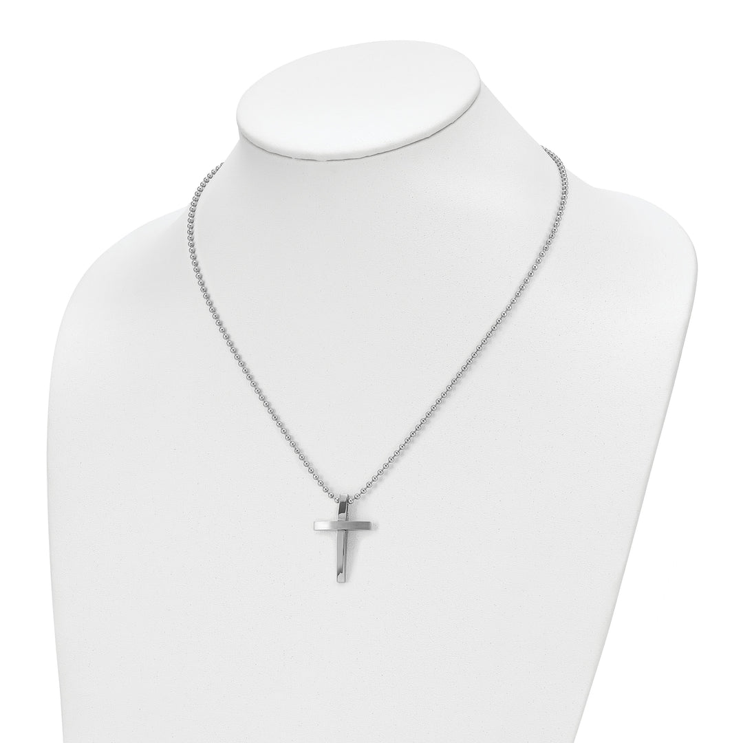 Stainless Steel Chisel Cross Pendant & Necklaces