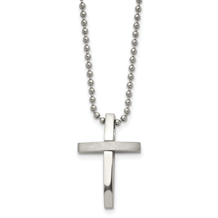 Stainless Steel Chisel Cross Pendant & Necklaces