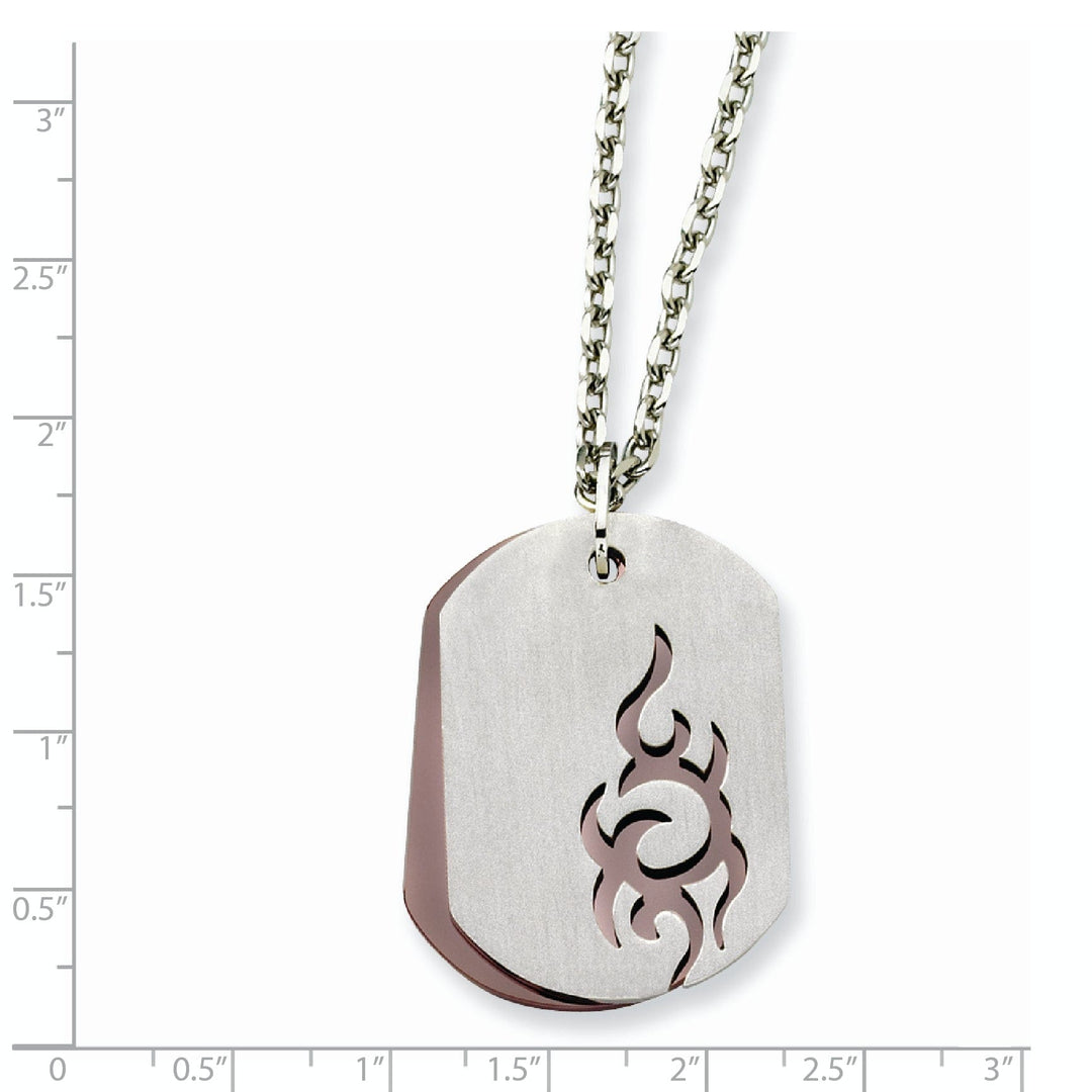 Stainless Steel Chocolate Color Dog Tag Chain
