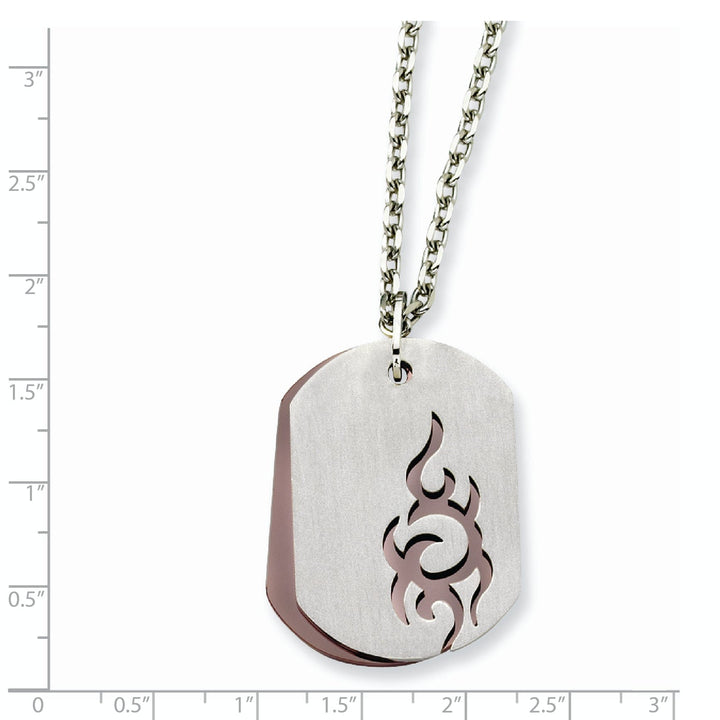 Stainless Steel Chocolate Color Dog Tag Chain