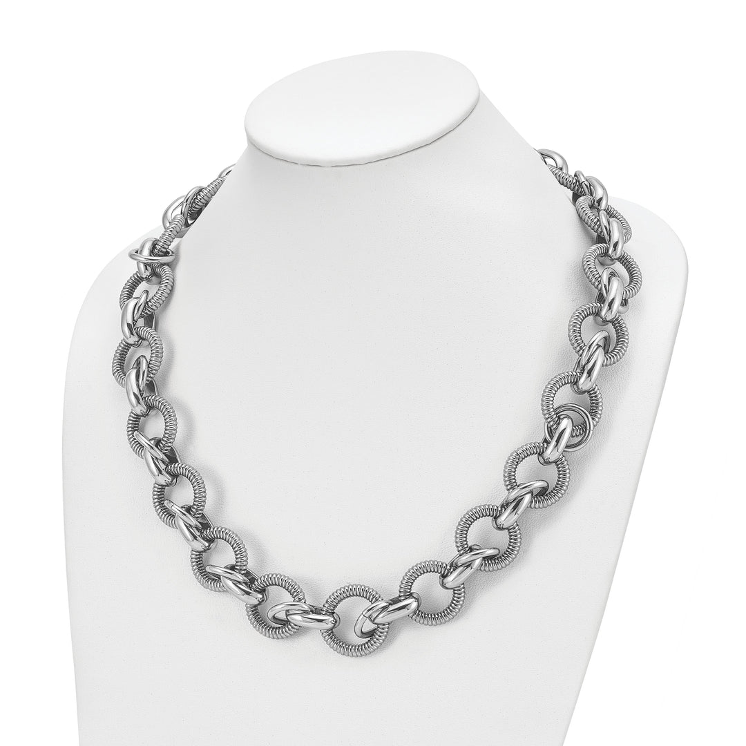 Stainless Steel Fancy Link Necklace