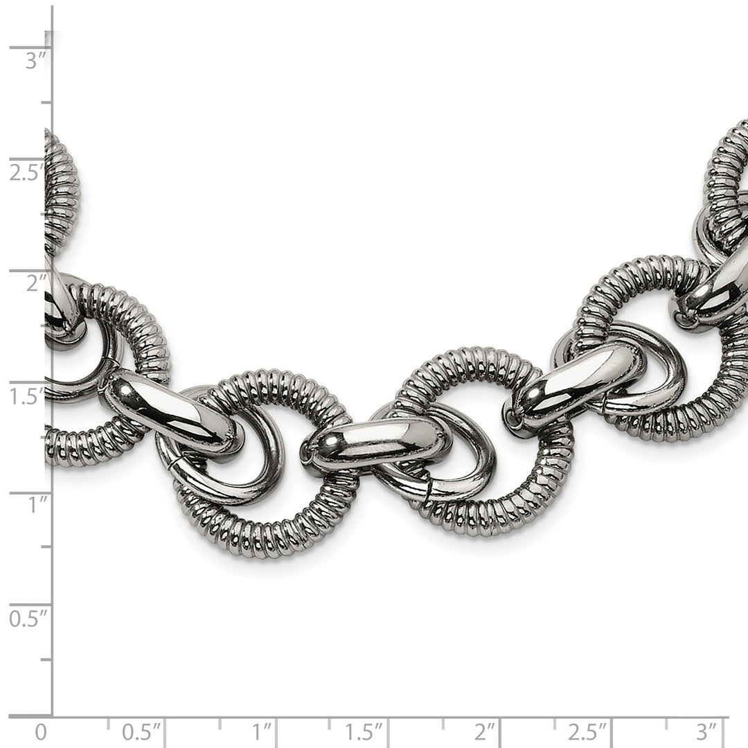 Stainless Steel Fancy Link Necklace