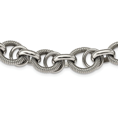 Stainless Steel Fancy Link Necklace