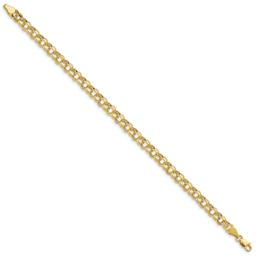 14k Yellow Gold Lite Double Link Charm Bracelet