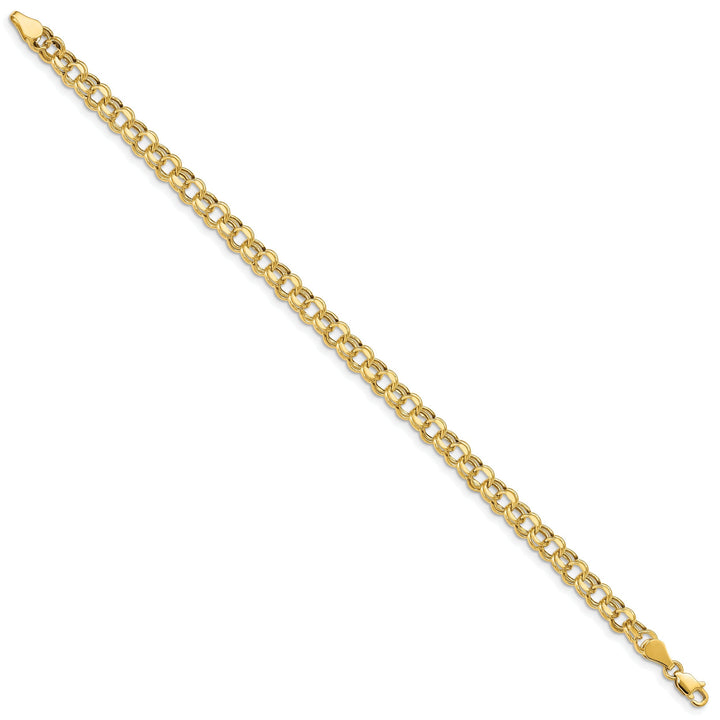 14k Yellow Gold Lite Double Link Charm Bracelet