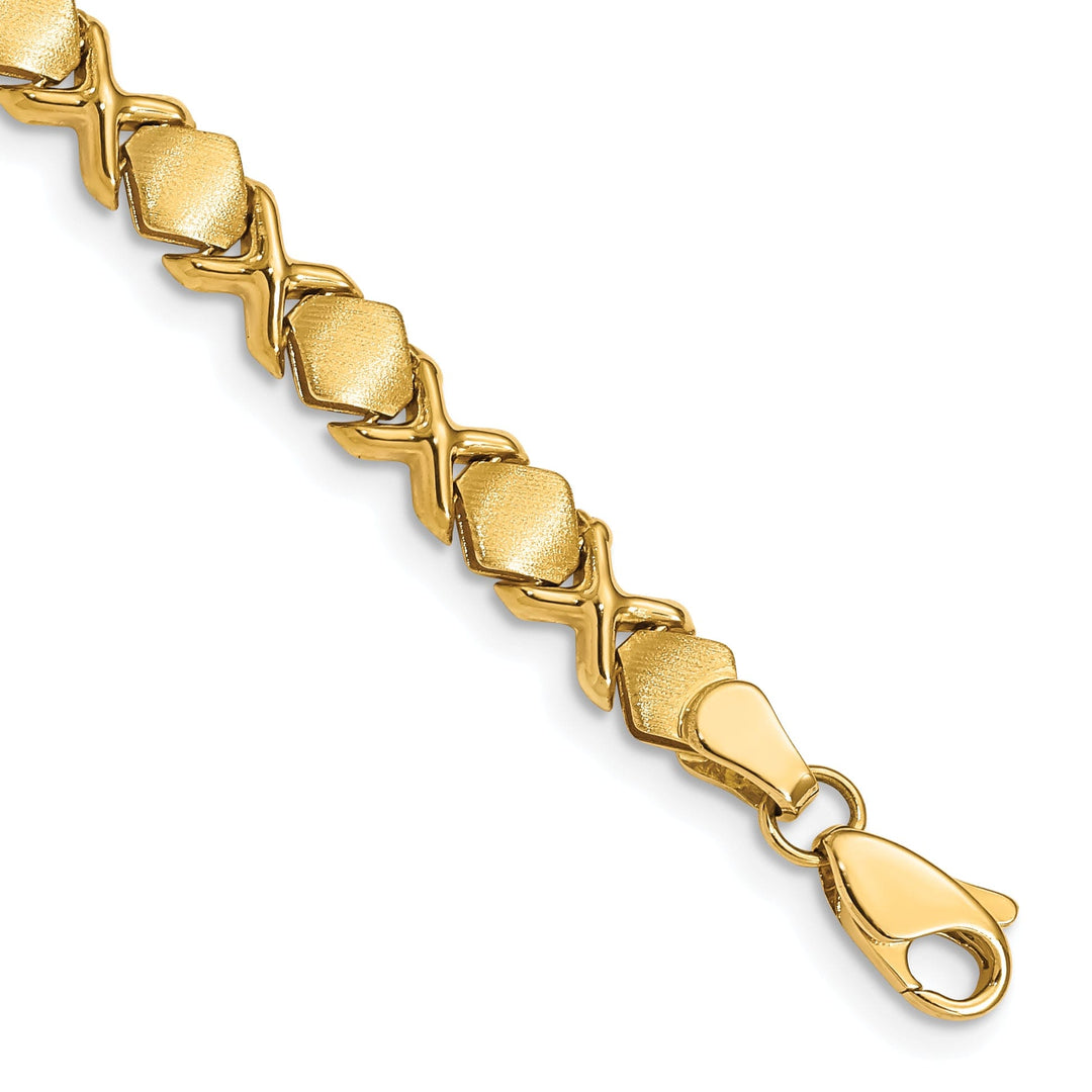 14K yellow gold Fancy X bracelet 7-inch