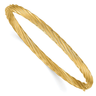 14k Yellow Gold Swirl Hinged Bangle Bracelet at $ 946.17 only from Jewelryshopping.com