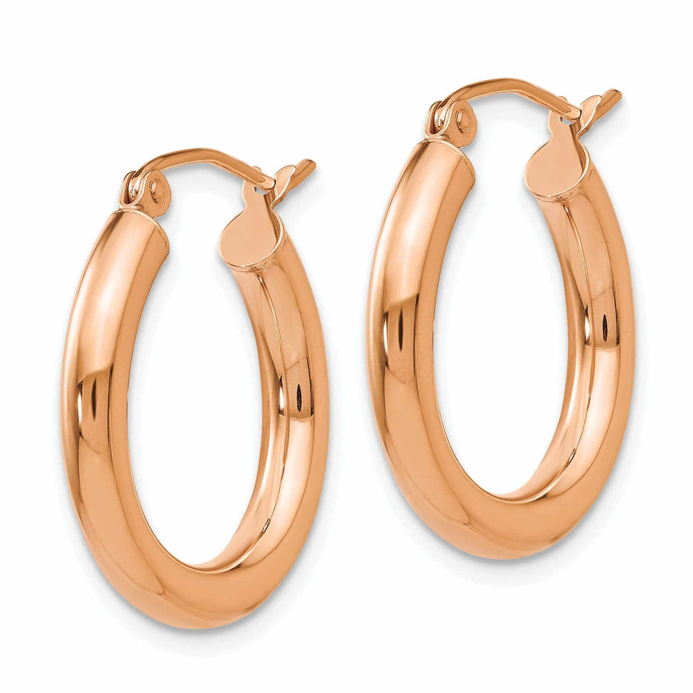 14k Rose Gold 3MM thickness Hoop Earrings