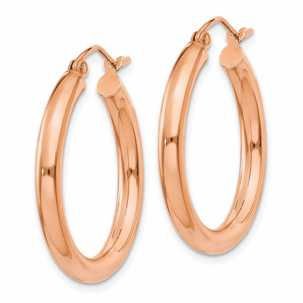 14k Rose Gold 3MM Hoop Earrings