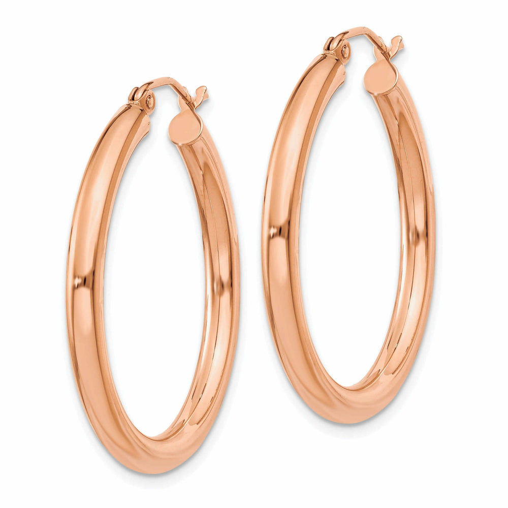 14k Rose Gold 3MM Hoop Earrings