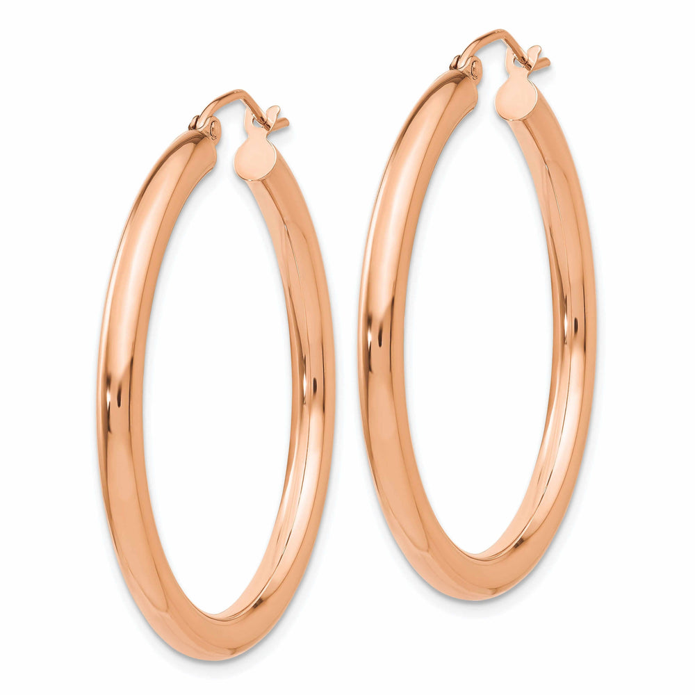 14k Rose Gold 3MM Hoop Earrings