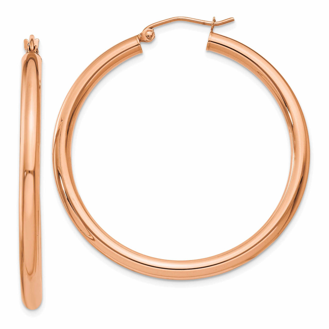 14k Rose Gold 3MM Hoop Earrings