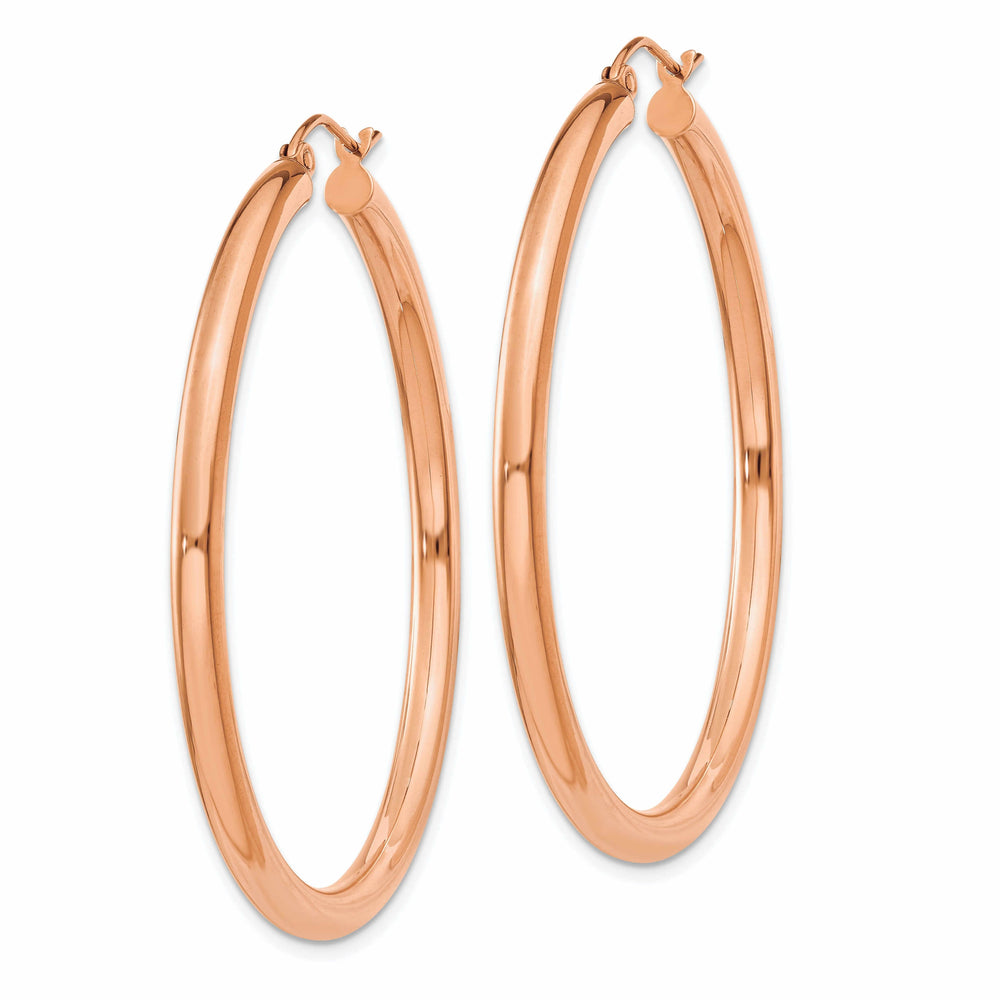 14k Rose Gold 3MM Hoop Earrings