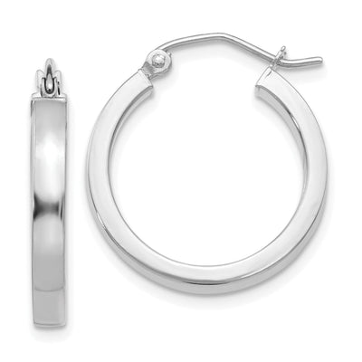 14k White Gold 2x3MM Rectangle Tube Hoop at $ 159.63 only from Jewelryshopping.com
