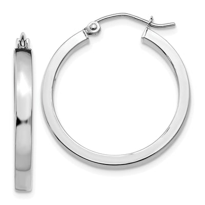 14k White Gold 2x3MM Rectangle Tube Hoop at $ 215.14 only from Jewelryshopping.com