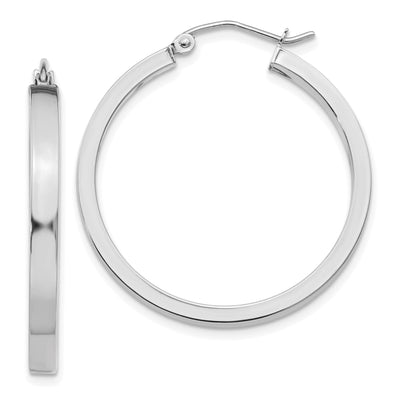 14k White Gold 2x3MM Rectangle Tube Hoop at $ 243.88 only from Jewelryshopping.com