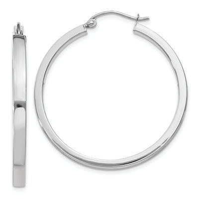 14k White Gold 2x3MM Rectangle Tube Hoop at $ 301.38 only from Jewelryshopping.com