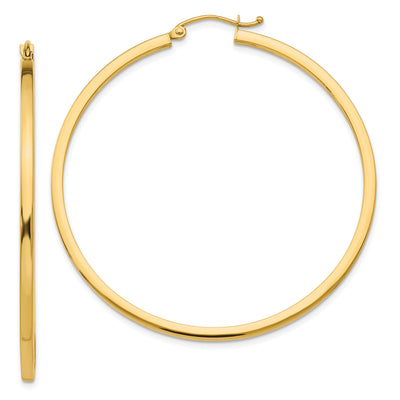 14k Yellow Gold 2MM Square Tube Hoop Earrings at $ 328.2 only from Jewelryshopping.com