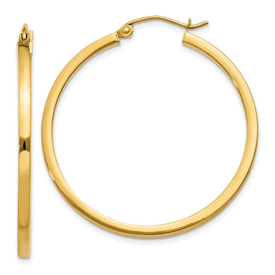 14k Yellow Gold 2MM Square Tube Hoop Earrings at $ 248.57 only from Jewelryshopping.com
