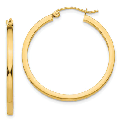 14k Yellow Gold 2MM Square Tube Hoop Earrings at $ 199.05 only from Jewelryshopping.com
