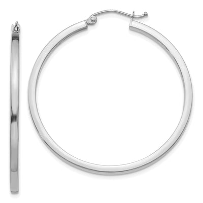 14k White Gold 2MM Square Tube Hoops at $ 286.52 only from Jewelryshopping.com