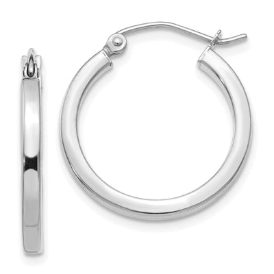 14k White Gold 2MM Square Tube Hoops at $ 144.74 only from Jewelryshopping.com