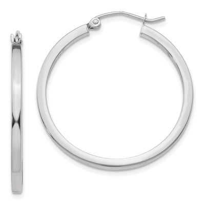 14k White Gold 2MM Square Tube Hoops at $ 213.16 only from Jewelryshopping.com
