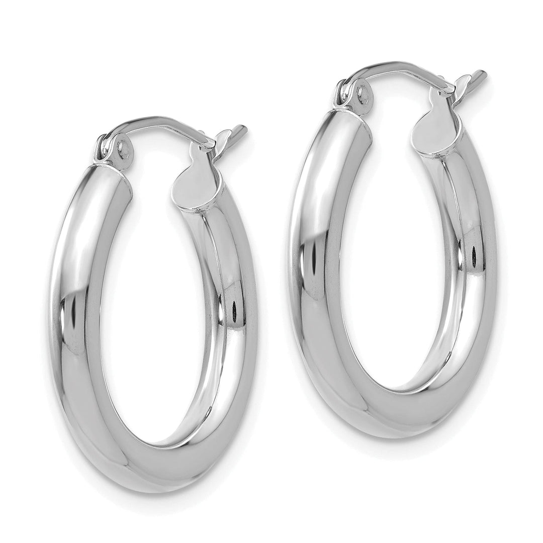 14k White Gold 3MM Hoop Earrings