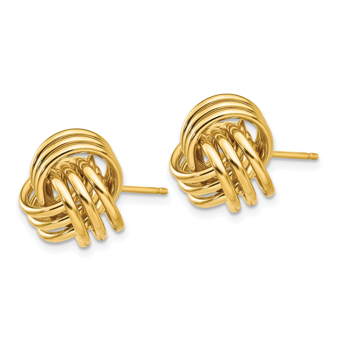 14k Yellow Gold Polished Love Knot Post Earrings