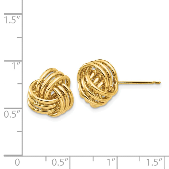 14k Yellow Gold Polished Love Knot Post Earrings