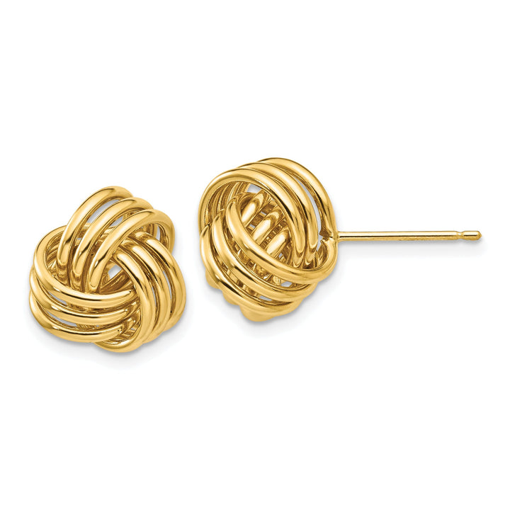 14k Yellow Gold Polished Love Knot Post Earrings