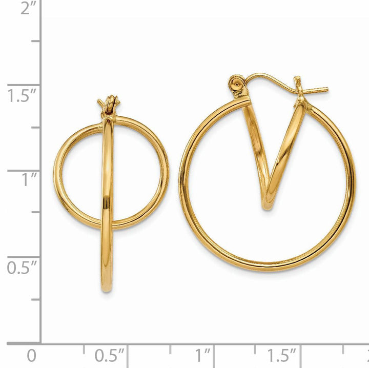 14k Yellow Gold Polished Fashion Hoop Earrings