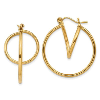 14k Yellow Gold Polished Fashion Hoop Earrings at $ 232.7 only from Jewelryshopping.com