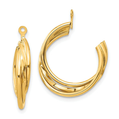 14k Yellow Gold Polished Hoop Earring Jackets at $ 193.9 only from Jewelryshopping.com