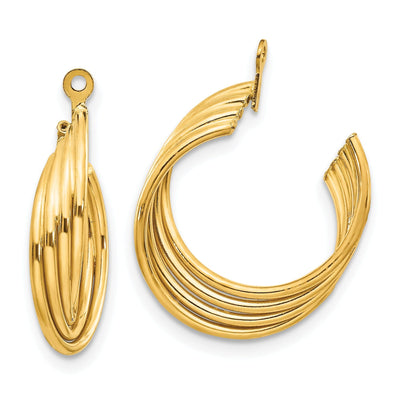14k Yellow Gold Polished Hoop Earring Jackets at $ 133.13 only from Jewelryshopping.com
