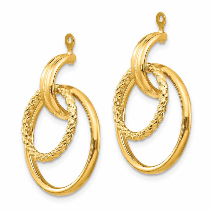 14k Gold Polished Twisted Fancy Earring Jackets