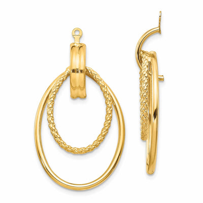 14k Gold Polished Double Hoop Earring Jackets at $ 281.1 only from Jewelryshopping.com
