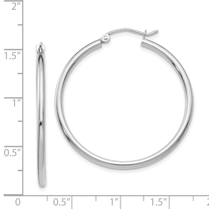 14k White Gold Lightweight Hoop Earrings