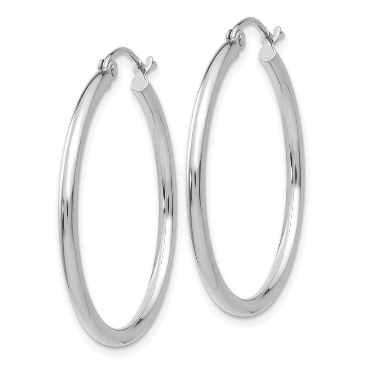 14k White Gold Lightweight Hoop Earrings